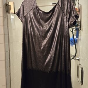 Free People Shimmering Black Mini Dress